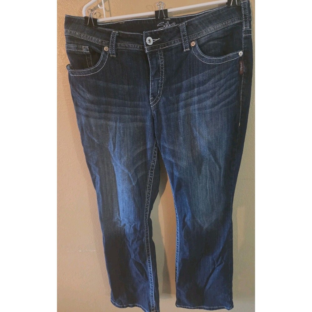 Silver Jeans Co Suki Bootcut Jeans Dark Wash Curvy Fit Size 18x32